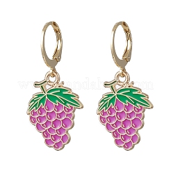 9 Pairs 9 Styles Alloy Enamel Banana Strawberry Grapes Fruit Dangle Leverback Earrings&nbsp;EJEW-JE06557