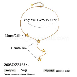 304 Stainless Steel Y Tassel Lariat Necklaces for Women&nbsp;WG3907F-02