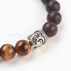 Natural Tiger Eye Braided Bracelets&nbsp;BJEW-JB03825-01