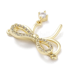 Brass Micro Pave Clear Cubic Zirconia Pendants&nbsp;ZIRC-L104-005G