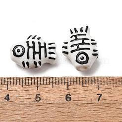 Handmade Printed Porcelain Beads&nbsp;PORC-F005-03B-03