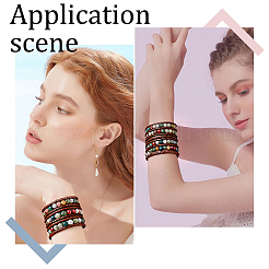 Natural Indian Agate Round Beaded Bracelets&nbsp;BJEW-WH20001-14A