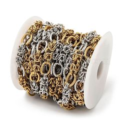 304 Stainless Steel Two Tone Oval with knot Link Chains Chains&nbsp;CHS-F022-06GP