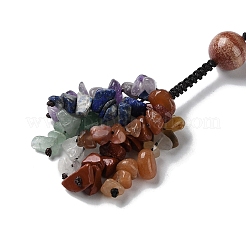 7 Chakra Round Natural Gemstone Pendant Decoration&nbsp;HJEW-H060-02