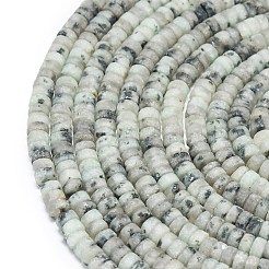 Natural Sesame Jasper/Kiwi Jasper Beads Strands&nbsp;G-P575-B23-4x2mm