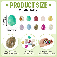 10Pcs Natural & Synthetic Gemstone Egg Display Decorations&nbsp;G-TA0003-43