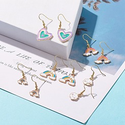 Alloy Enamel Dangle Earrings&nbsp;EJEW-JE04775