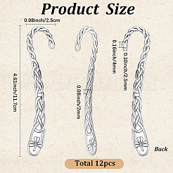 12Pcs Tibetan Style Alloy Bookmark Findings with Holes&nbsp;AJEW-SC0004-43