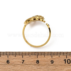 304 Stainless Steel with Rhinestone Open Rings&nbsp;RJEW-Q020-02G