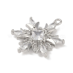 Christmas Theme Brass Micro Pave Cubic Zirconia Pendants&nbsp;KK-Z065-01-02P
