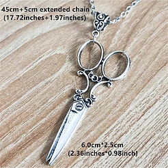 Vintage Alloy Scissors Shaped Pendant Necklaces for Women&nbsp;FS-WG6A66B-01