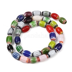 Handmade Millefiori Glass Oval Bead Strands&nbsp;LK-Z001-01B