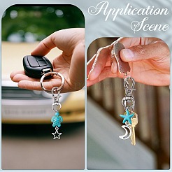 20Pcs Starfish Turtle Synthetic Turquoise Pendant Decorations&nbsp;HJEW-CP0001-43A