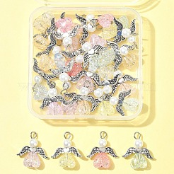 30Pcs Angel Acrylic & Glass Pendant&nbsp;PALLOY-FZ00016
