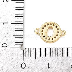 Brass Pave Clear Cubic Zirconia Donut Links Connector Charms&nbsp;KK-L251-09G-02