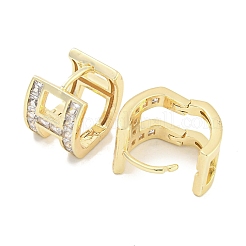 Brass Micro Pave Clear Cubic Zirconia Earrings&nbsp;EJEW-S228-08G