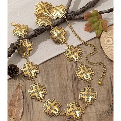 Tibetan Style Alloy Cross Link Chain Waist Belly Chains for Women&nbsp;FS-WGDCD99-01