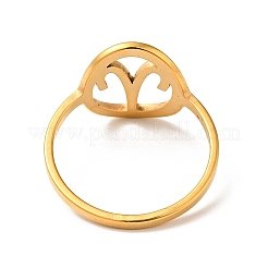 Ion Plating(IP) 201 Stainless Steel Constellations Aries Finger Ring for Women&nbsp;RJEW-G266-29G