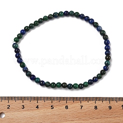 Natural Chrysocolla and Lapis Lazuli(Dyed) Round Bead Stretch Bracelets&nbsp;BJEW-L594-B04