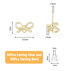 50Pcs Bowknot Alloy Stud Earring Findings&nbsp;FIND-DC0005-03
