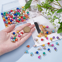 120Pcs 12 Colors ABS Plastic Imitation Pearl Charms&nbsp;KY-UN0001-07