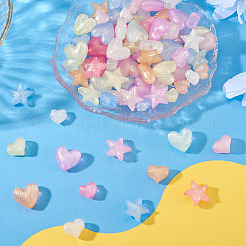 100Pcs 4 Styles Luminous Transparent Acrylic Beads&nbsp;OACR-TA0003-90