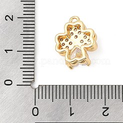 Brass Micro Pave Clear Cubic Zirconia Charms&nbsp;KK-R219-30G