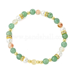 3Pcs 3 Styles Natural Mixed Gemstone & Non-magnetic Synthetic Hematite & Shell Pearl Beaded Bracelets for Women&nbsp;BJEW-JB13895