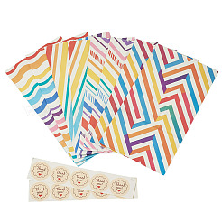 20Pcs 4 Styles Rainbow Line Paper Storage Bags&nbsp;ABAG-TA0002-36