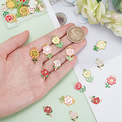 40Pcs 10 Style Alloy Enamel Pendants&nbsp;ENAM-AR0001-57