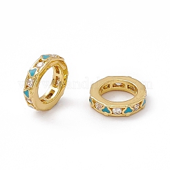 Rack Plating Brass Enamel Cubic Zirconia Linking Rings&nbsp;KK-M231-25G-A
