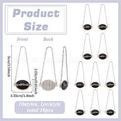 10Pcs 10 Styles Alloy with Glass Bathroom Label&nbsp;HJEW-FG00047