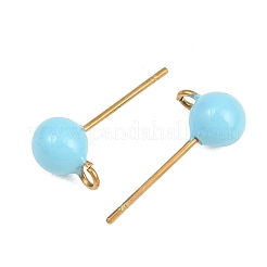 304 Stainless Steel Enamel Stud Earring Findings&nbsp;STAS-D265-07G