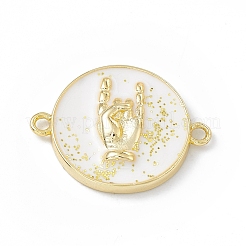 Rack Plating Brass Enamel Connector Charms&nbsp;KK-B065-24G
