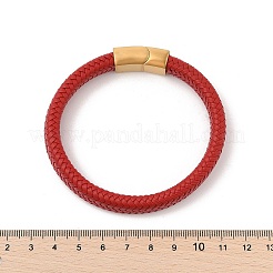 Ion Plating(IP) Braided Microfiber Leather Cord Bracelets for Men&nbsp;BJEW-Z081-06G