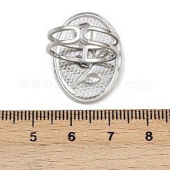 Oval with Rose Pattern 304 Stainless Steel Enamel Finger Rings for Women&nbsp;RJEW-G355-10P-02