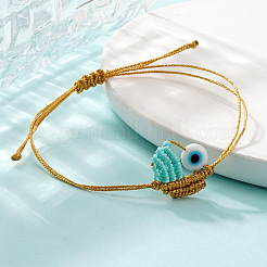 Waxed Cord with Glass Braided Bracelets for Women&nbsp;PS3674