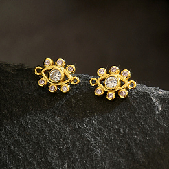 Brass Flower Stud Earrings&nbsp;MI5248