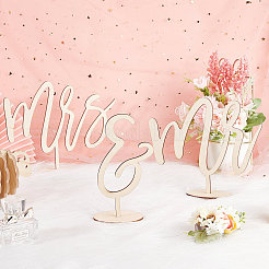 Mr and Mrs Sign for Wedding&nbsp;DJEW-WH0001-12