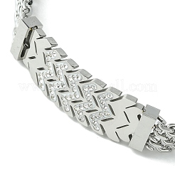 304 Stainless Steel with Cubic Zirconia Bracelet&nbsp;NJEW-Q322-06P