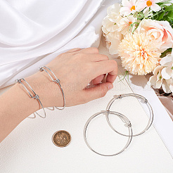 10Pcs Adjustable 304 Stainless Steel Bangles Making &nbsp;MAK-BBC0001-16