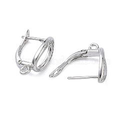 Teardrop Teardrop Brass Micro Pave Clear Cubic Zirconia Hoop Earring Findings&nbsp;KK-Z143-08P