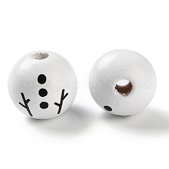 Printed Wood European Beads&nbsp;WOOD-Z002-02A