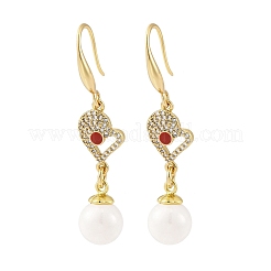 Brass Micro Pave Clear Cubic Zirconia Dangle Earrings&nbsp;EJEW-F362-01G