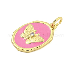 Rack Plating Brass Enamel Pendants&nbsp;KK-U021-17B-G