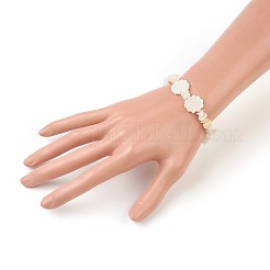 White Shell Chip Beads Stretch Bracelets&nbsp;BJEW-JB03982-03