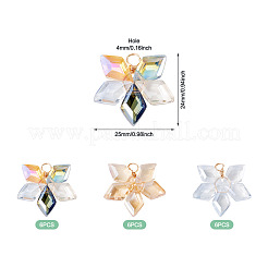 18Pcs 3 Styles Glass Pendants&nbsp;PALLOY-TA00343