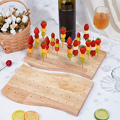 2Pcs 45-Hole Wood Bamboo Skewer Stand&nbsp;AJEW-BC0010-15