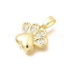 Brass Clear Cubic Zirconia Charms&nbsp;KK-B187-09G
