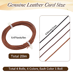 20M 4 Colors Cowhide Leather Cord&nbsp;WL-CL0001-10